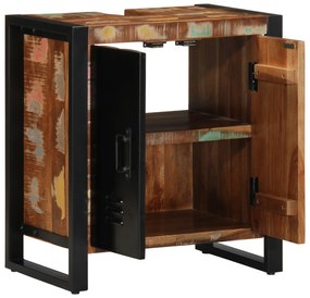 vidaXL Ντουλάπι Μπάνιου Πολύχρωμο 55x35x60 cm Μασίφ Ξύλο Ανακυκλωμένο