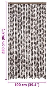 vidaXL Σήτα - Κουρτίνα Πόρτας Καφέ / Λευκό 100 x 220 εκ. από Σενίλ