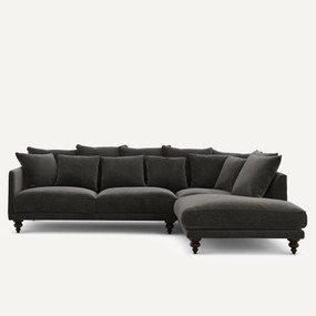 Γωνιακός καναπές από βελούδινο chenille, Lazare