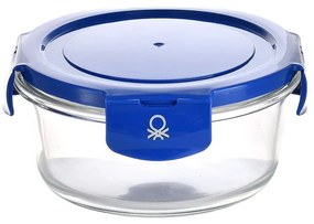 Φαγητοδοχείο Στρογγυλό Rainbow 20.21.0714 570ml Clear-Blue Benetton Plastic, Glass
