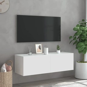 vidaXL Έπιπλο Τοίχου Τηλεόρασης με LED Λευκό 100x35x31 εκ.