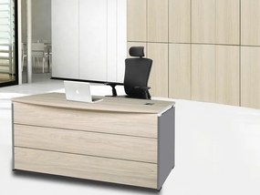 Τραπέζι γραφείου Mesa E104, 75x200x90cm, 62 kg, Γκρι, Φτελιά | Epipla1.gr