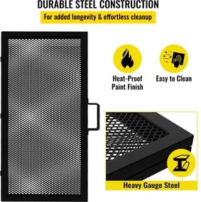 VEVOR Square Cooking Grate Fire Pit Grill Grate w/ X Marks Foldable 36" x 36"