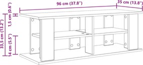 vidaXL Βάση τηλεόρασης Δρύς Sonoma 96 x 35 x 33,5 εκ