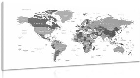 Εικόνα του παγκόσμιου χάρτη με ασπρόμαυρη απόχρωση - 100x50