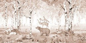 Bear King Ταπετσαρια Τοιχου Μπεζ Επιθυμητη Διασταση