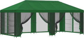 vidaXL Κιόσκι με Πλαϊνές Τοίχους 6 x 3 m Πράσινο