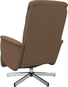 vidaXL Πολυθρόνα Ανακλινόμενη με Υποπόδιο Καφέ Υφασμάτινη