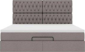 vidaXL Οθωμανικό κρεβάτι με στρώμα Taupe 180x200cm ύφασμα