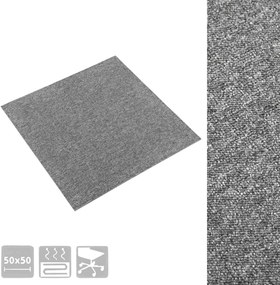 vidaXL Χαλί 20 pcs Γκρι 50 x 50 cm 100% Πολυπροπυλένιο