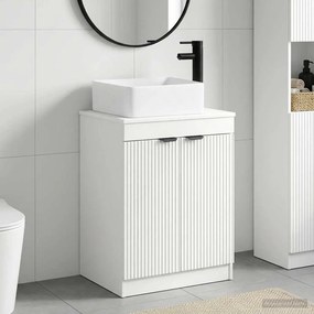 vidaXL Σετ Επίπλων Μπάνιου Λευκό Επεξεργασμένο Ξύλο
