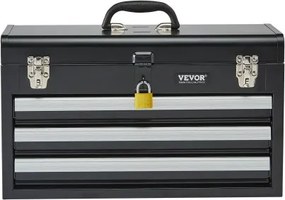 VEVOR Tool Box 20.5-inch Portable Metal Tool Box with 3 Drawers Tool Organizer