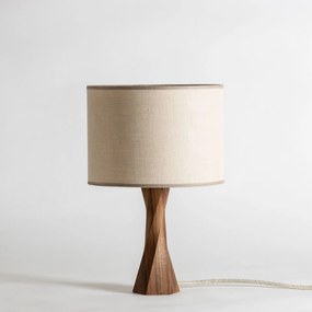 Βάση για Επιτραπέζιο Φωτιστικό Distortion Small E27 από Μασίφ Ξύλο Σκούρο