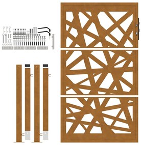 Πύλη κήπου 105x155 cm από καιρικό χάλυβα Light Design - Καφέ