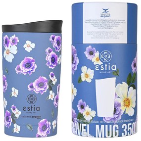 ESTIA ΘΕΡΜΟΣ TRAVEL MUG SAVE THE AEGEAN 350ml GARDEN BLUE