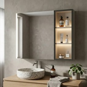 Martin Dione Led 80 - Καθρέπτης μπάνιου με ντουλάπι (75x14x68)