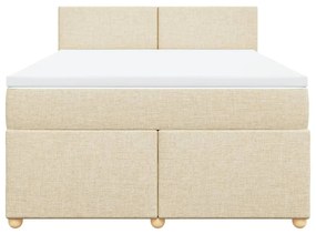 Κρεβάτι Boxspring με Στρώμα Κρεμ 140x200 εκ. Υφασμάτινο - Κρεμ