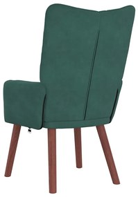 vidaXL Χαλαρωτική Πολυθρόνα Σκούρο πράσινο 63 x 67 x 94 εκ. Βελούδο