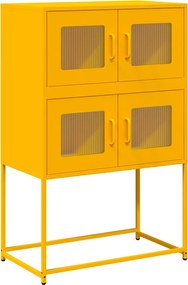vidaXL Highboard Μουστάρδα κίτρινη 68x39x107 cm Χάλυβας