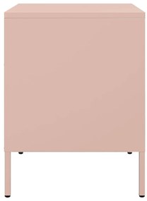 vidaXL Κομοδίνο Ροζ 36x39x50,5 εκ. από Χάλυβα