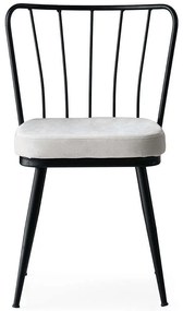Καρέκλα Yildiz (Σετ 4Τμχ) 974NMB1184 43x42x82cm Black-White Velvet, Metal