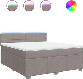 vidaXL Κρεβάτι Boxspring με Στρώμα Taupe 200x200 εκ. Υφασμάτινο