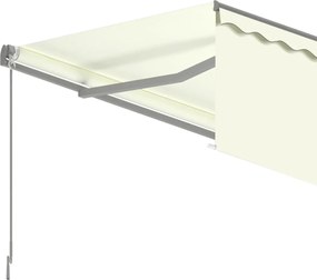 vidaXL Τέντα Συρόμενη Αυτόματη με Σκίαστρο Κρεμ 5 x 3 μ.