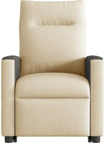 vidaXL Πολυθρόνα Μασάζ Ανακλινόμενη με Ανύψωση Κρεμ Υφασμάτινη