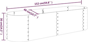 vidaXL Ζαρντινιέρα Ασημί 152x40x36 εκ. Γαλβανισμένος χάλυβας