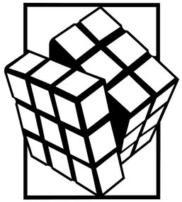 Διακοσμητικό Τοίχου Rubik's Cube 891TNL2053 64x69cm Black Wallity Μέταλλο