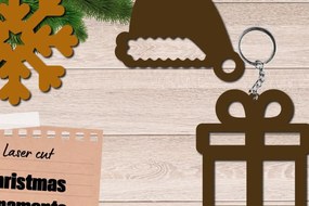 Σετ των 3 Intra απο ξύλο plywood 3mm-4mm πάχος Χριστουγεννιάτικο στολίδι 3D Layered, Δίασταση 8x8 cm INTRAFABR-82359999