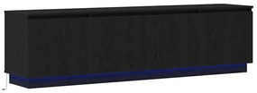 vidaXL Βιτρίνα τηλεόρασης με LED Μαύρη δρυς 180 x 38 x 49 εκ