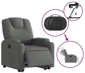 vidaXL Πολυθρόνα Ηλεκ. Ανακλινόμενη Ανύψωση Σκ. Γκρι Υφασμάτινη