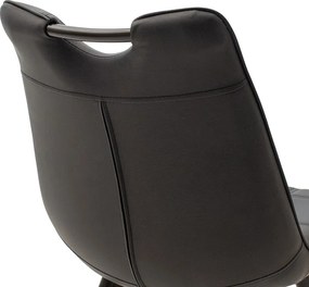 Καρέκλα Nely pakoworld μεταλλική μαύρη με pu μαύρο