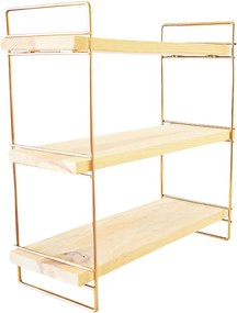 Ράφι Τοίχου Χρυσό / Καφέ MASA 40x40x16