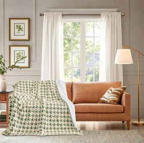 Κουβέρτα Προβατάκι Καρώ Πράσινη QNG16510 - 1.60x2.20