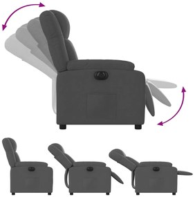 vidaXL Πολυθρόνα Ανακλινόμενη Ηλεκτρική Σκούρο Γκρι Υφασμάτινη