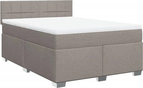 vidaXL Κρεβάτι Boxspring με Στρώμα Taupe 140x190 εκ. Υφασμάτινο