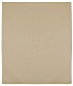 vidaXL Σεντόνια με Λάστιχο 2 τεμ. Taupe 160x200 εκ. Βαμβακερό Ζέρσεϊ