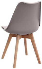 Καρέκλα τραπεζαρίας Viva Megapap PP - PU cappuccino - ξύλινο φυσικό πόδι 48,5x54x80εκ.