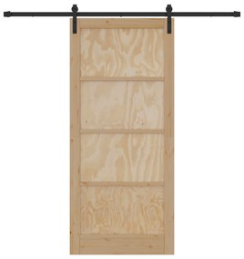 vidaXL Συρόμενη Πόρτα με Σετ Εξαρτημάτων 93x211 cm Στερεό Ξύλο Πεύκου