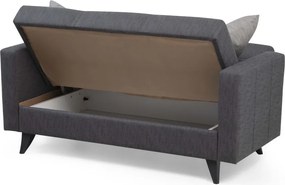 Διθέσιος Καναπές Κρεβάτι Σκούρο Γκρι POLYA 75x151x86