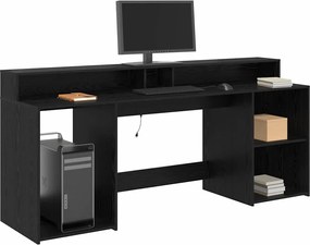 vidaXL Γραφείο με ράφι Μαύρη δρυς 200 x 55 x 91 εκ. Επεξεργασμένο ξύλο