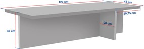 Τραπεζάκι Σαλονιού Τραβερτίνη HARBOR 120x45x30