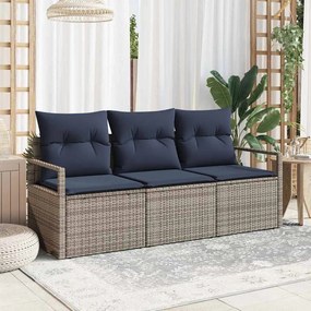 vidaXL Σετ Καναπέ 3 pcs Γκρι συνθετικό ρατάν