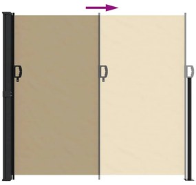 vidaXL Σκίαστρο Πλαϊνό Συρόμενο Μπεζ 180 x 500 εκ.