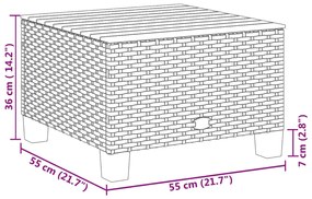 Τραπέζι Κήπου Γκρι 55x55x36 εκ. Συνθετικό Ρατάν/Ξύλο Ακακίας - Γκρι