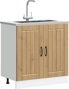 vidaXL Ντουλάπι βάσης νεροχύτη "Lucca" Artisan Oak Engineered Wood