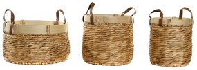 Σετ Καλαθιών DKD Home Decor Καφέ Φυσικό Bamboo Καλάμια Τροπικό 40 x 40 x 24 cm 4 κιλά 3 Τεμάχια