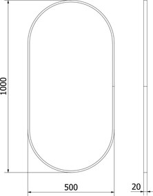 Mexen Loft Οβάλ καθρέφτης μπάνιου 100 x 50 cm, πλαίσιο σε βουρτσιστό χρυσό